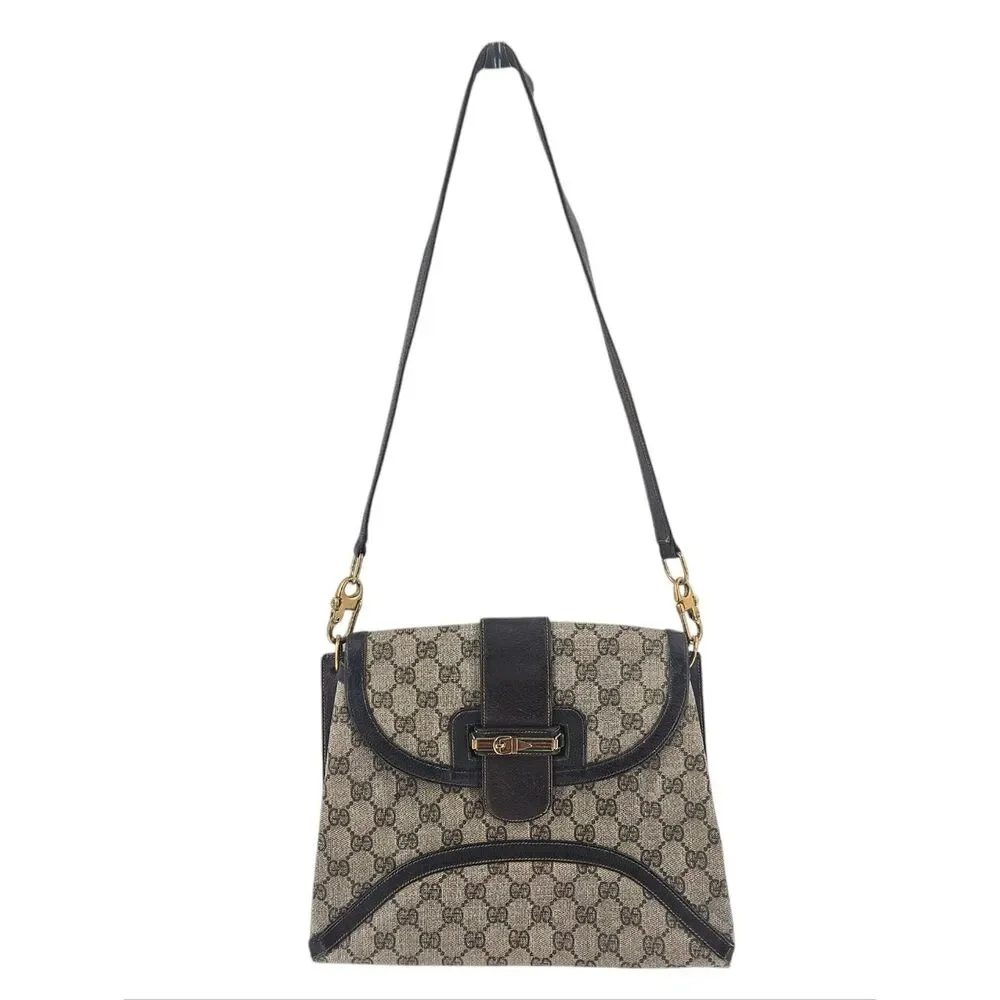 Vintage Gucci GG Monogram Enamel Web Horsebit Shoulder Bag